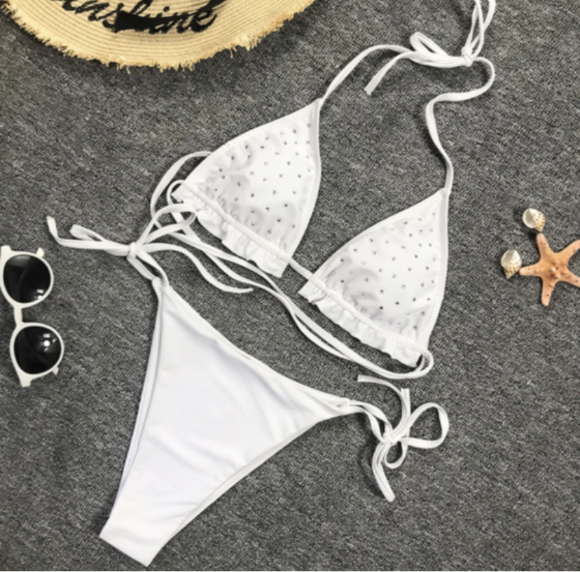 White Rhinestone Bikini Leah and Nicole s Boutique