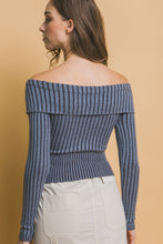 Load image into Gallery viewer, Ribbed bardot zip up long sleeve
