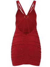 Load image into Gallery viewer, Glitter Double Spaghetti Straps Mini Dress
