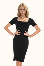 Load image into Gallery viewer, Basic Bae Full Size Built-In Shapewear Square Neck Short Sleeve Dress
