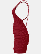 Load image into Gallery viewer, Glitter Double Spaghetti Straps Mini Dress
