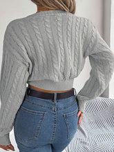 Load image into Gallery viewer, Twisted Cable-Knit V-Neck Sweater
