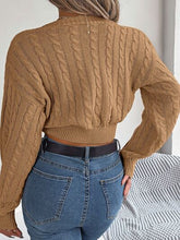 Load image into Gallery viewer, Twisted Cable-Knit V-Neck Sweater
