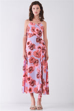 Load image into Gallery viewer, Floral Print Sleeveless Side Slit Midi Dress
