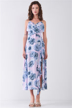 Load image into Gallery viewer, Floral Print Sleeveless Side Slit Midi Dress
