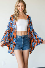 Load image into Gallery viewer, Stripes And Floral Print Lightweight Kimono
