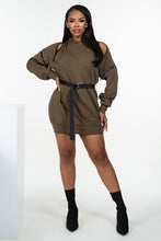 Load image into Gallery viewer, Double Zipper Long Sleeve Hooded Mini Dress
