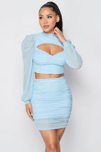 Load image into Gallery viewer, Sexy Sheer Sleeved Top And Skirt Set
