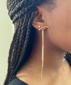 Gold Long Tassel Earrings