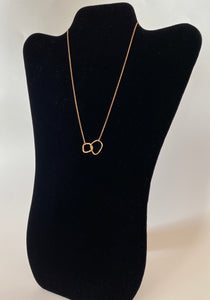 Asymmetric Double Hoop Gold Necklace
