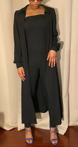 Two Piece Strapless Jumpsuit and Cardigan Set